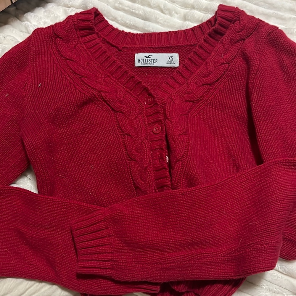 Hollister Cropped Knit Sweater